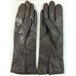 Vintage Grandoe Womens Brown Leather Gloves Small S Lined Winter Driving Classic